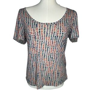 Marc by Marc Jacobs Round Neck Short Sleeve Polka Dot Lightweight Top Size L